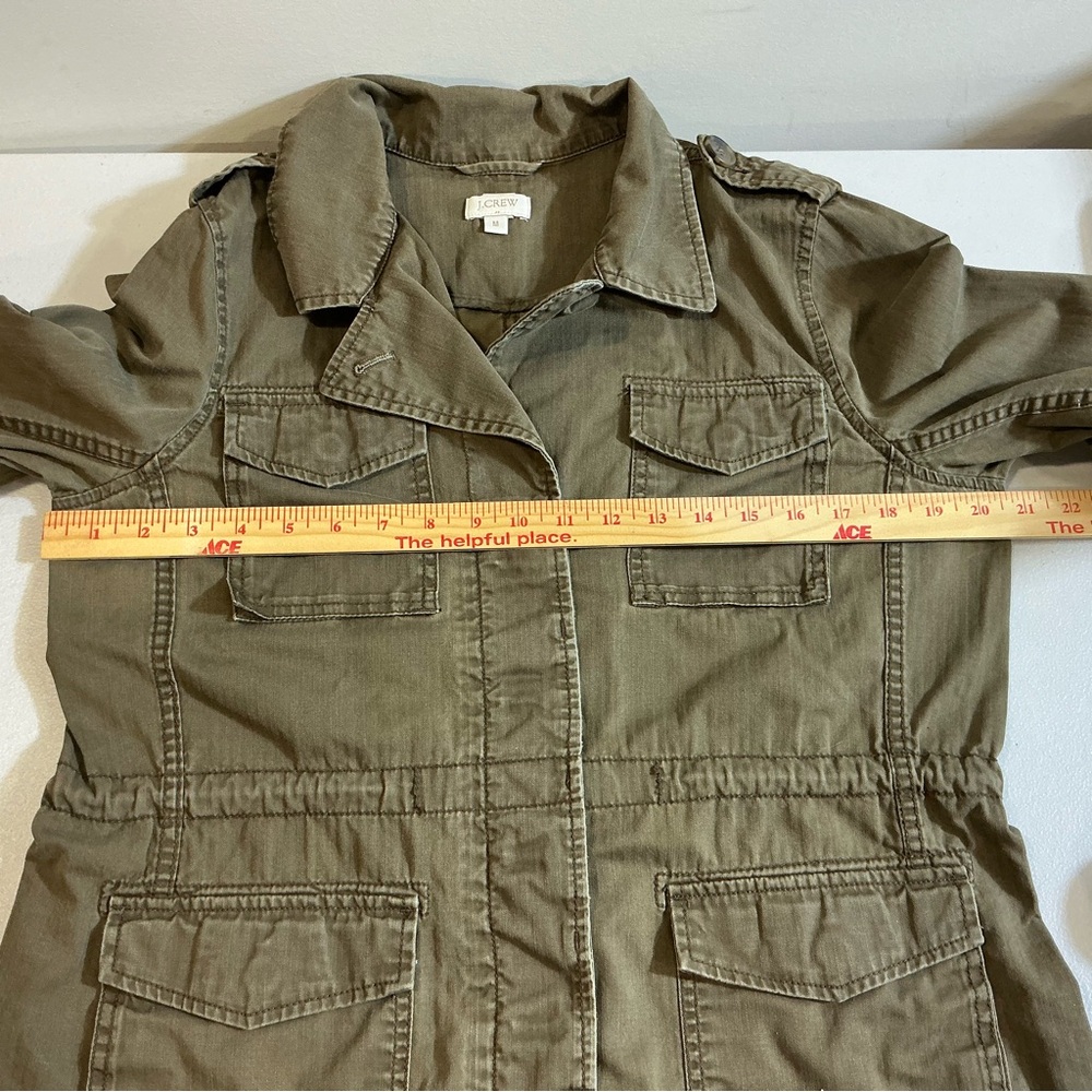 J.Crew Brown Utility Field Jacket Women’s Medium – Distressed Khaki Button-Up - Picture 13 of 15
